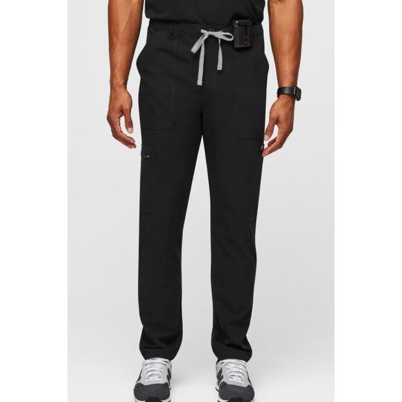 Figs Black Cairo Cargo Scrub Pants Men's XXL Tall Medical Nurse Black